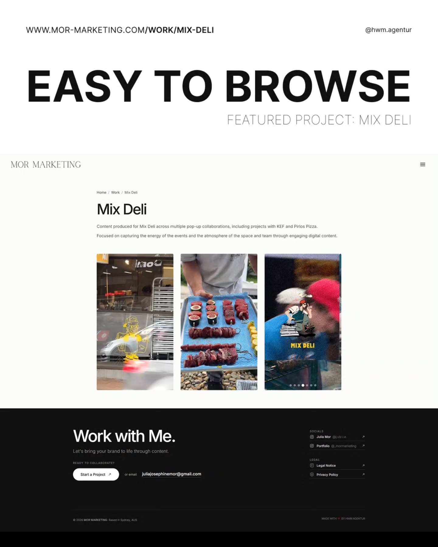 The Mix Deli project page with description and three images